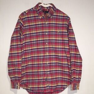 Ralph Lauren Blue Label Polo Pony Plaid button casual cotton shirt Sz Medium